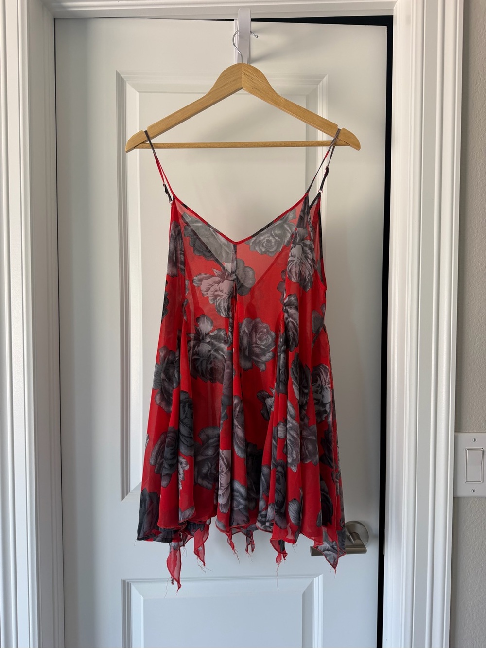 Free People Vintage Red Floral Slip Dress